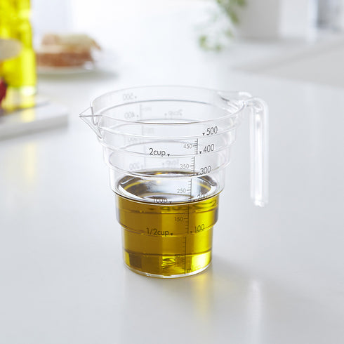 段々計量カップ レイヤー 500ml クリア.|s7